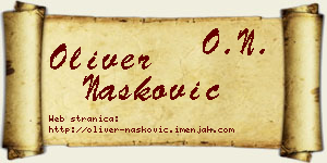 Oliver Nasković vizit kartica